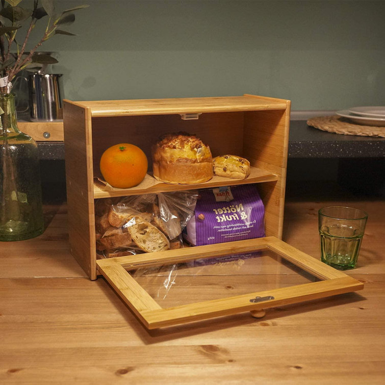 Loon Peak® Bamboo Bread Box 15" X 11" X 6" Wood Bread Boxes On